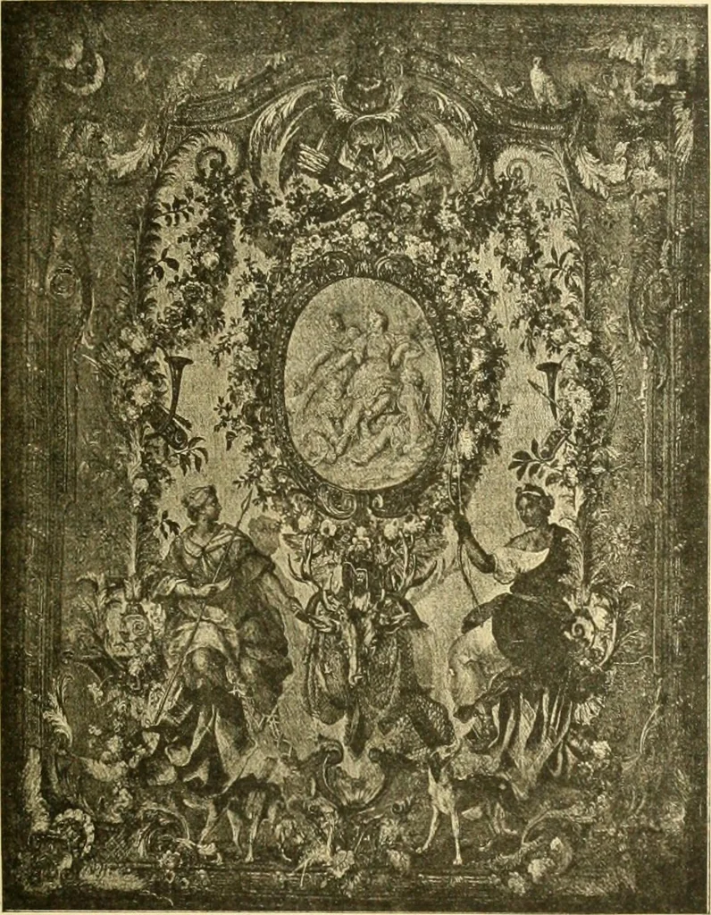 An illustration from Étude des ornements : première partie : dauphins-écailles-bucrânes-grecques-guirlandes-flots grecs, 1896, leaf 158