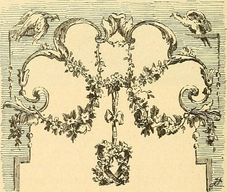 An illustration from Étude des ornements : première partie : dauphins-écailles-bucrânes-grecques-guirlandes-flots grecs, 1896, leaf 159