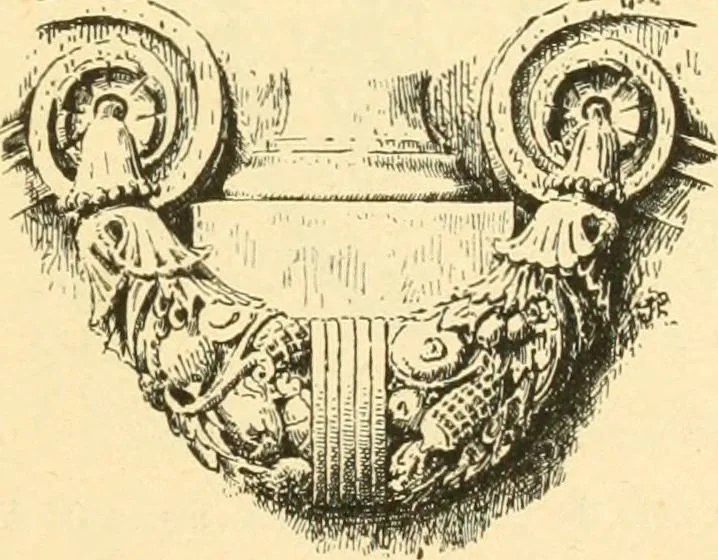 An illustration from Étude des ornements : première partie : dauphins-écailles-bucrânes-grecques-guirlandes-flots grecs, 1896, leaf 162