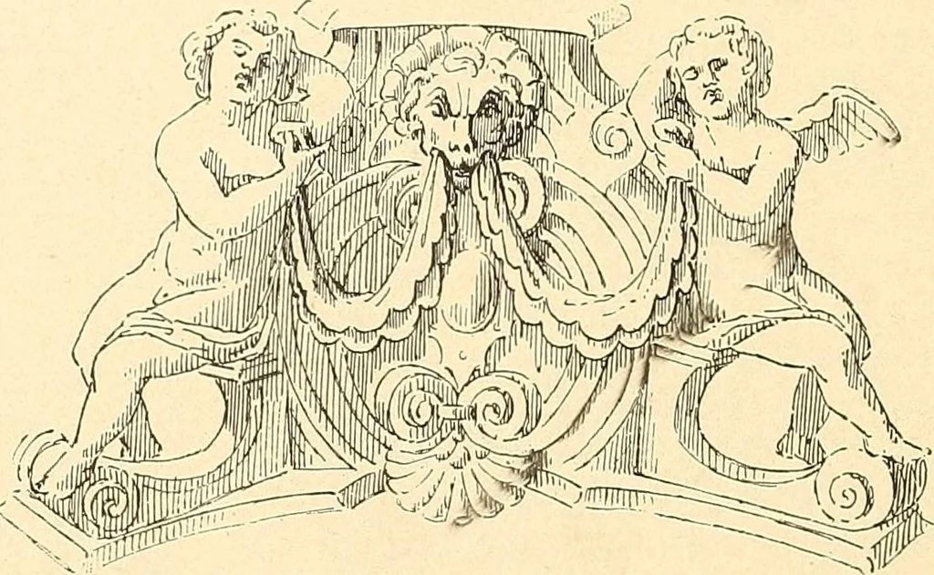 An illustration from Étude des ornements : première partie : dauphins-écailles-bucrânes-grecques-guirlandes-flots grecs, 1896, leaf 165
