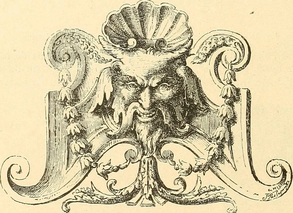 An illustration from Étude des ornements : première partie : dauphins-écailles-bucrânes-grecques-guirlandes-flots grecs, 1896, leaf 165