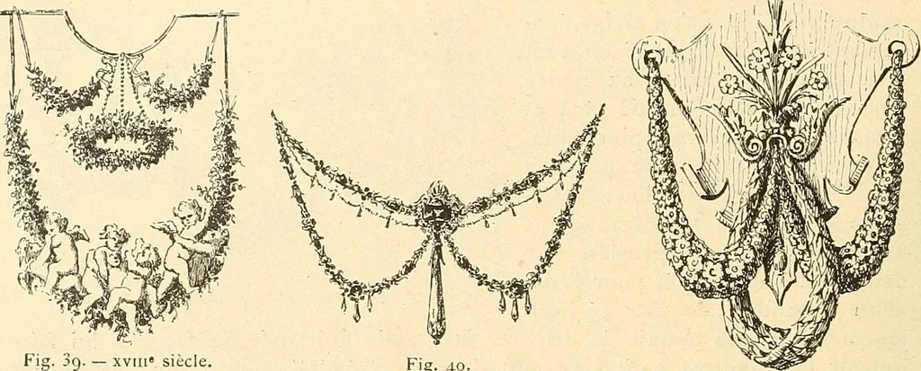 An illustration from Étude des ornements : première partie : dauphins-écailles-bucrânes-grecques-guirlandes-flots grecs, 1896, leaf 167