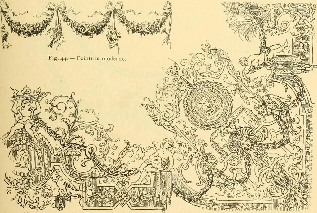 An illustration from Étude des ornements : première partie : dauphins-écailles-bucrânes-grecques-guirlandes-flots grecs, 1896, leaf 168