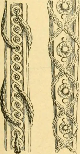An illustration from Étude des ornements : première partie : dauphins-écailles-bucrânes-grecques-guirlandes-flots grecs, 1896, leaf 174