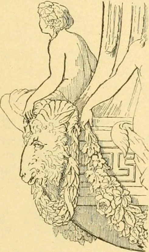 An illustration from Étude des ornements : première partie : dauphins-écailles-bucrânes-grecques-guirlandes-flots grecs, 1896, leaf 176