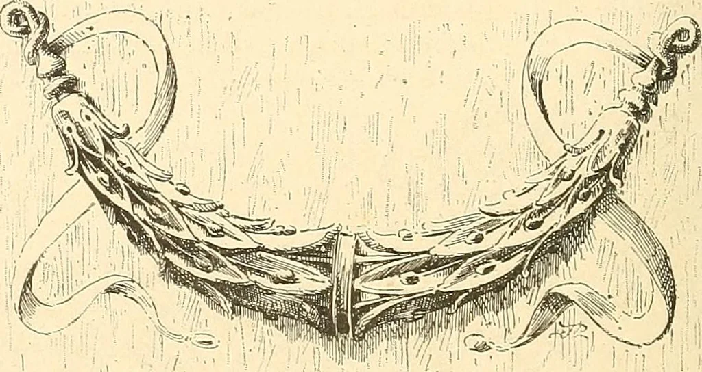 An illustration from Étude des ornements : première partie : dauphins-écailles-bucrânes-grecques-guirlandes-flots grecs, 1896, leaf 185