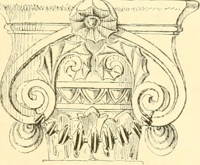 An illustration from Étude des ornements : première partie : dauphins-écailles-bucrânes-grecques-guirlandes-flots grecs, 1896, leaf 194