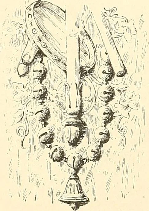 An illustration from Étude des ornements : première partie : dauphins-écailles-bucrânes-grecques-guirlandes-flots grecs, 1896, leaf 195