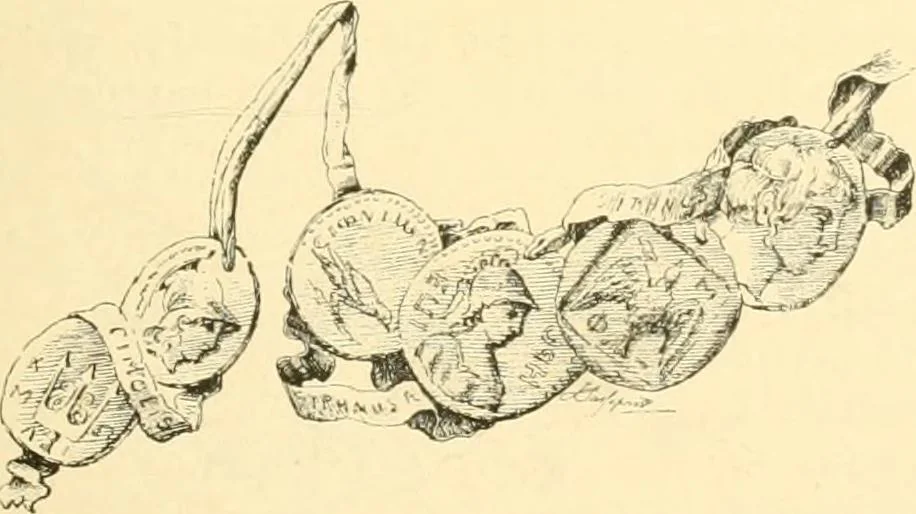 An illustration from Étude des ornements : première partie : dauphins-écailles-bucrânes-grecques-guirlandes-flots grecs, 1896, leaf 196