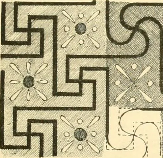 An illustration from Étude des ornements : première partie : dauphins-écailles-bucrânes-grecques-guirlandes-flots grecs, 1896, leaf 204