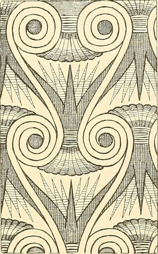 An illustration from Étude des ornements : première partie : dauphins-écailles-bucrânes-grecques-guirlandes-flots grecs, 1896, leaf 207