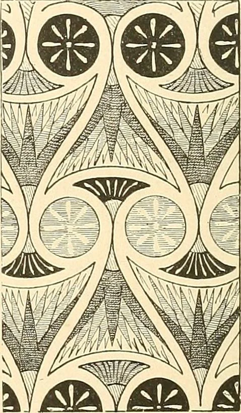 An illustration from Étude des ornements : première partie : dauphins-écailles-bucrânes-grecques-guirlandes-flots grecs, 1896, leaf 207