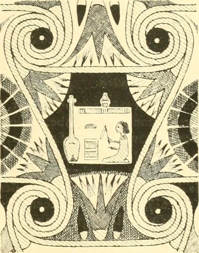 An illustration from Étude des ornements : première partie : dauphins-écailles-bucrânes-grecques-guirlandes-flots grecs, 1896, leaf 208