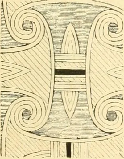 An illustration from Étude des ornements : première partie : dauphins-écailles-bucrânes-grecques-guirlandes-flots grecs, 1896, leaf 208
