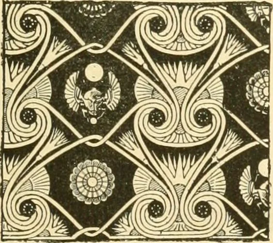 An illustration from Étude des ornements : première partie : dauphins-écailles-bucrânes-grecques-guirlandes-flots grecs, 1896, leaf 224