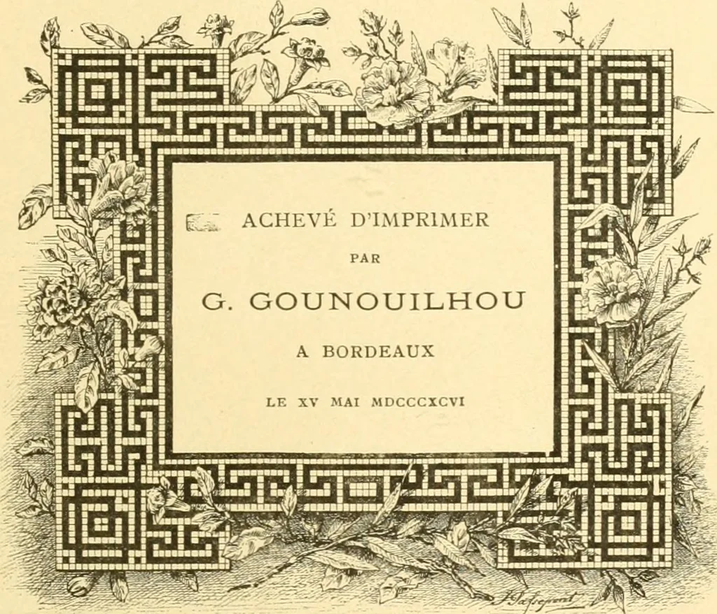 An illustration from Étude des ornements : première partie : dauphins-écailles-bucrânes-grecques-guirlandes-flots grecs, 1896, leaf 246