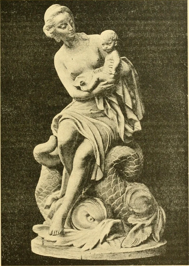 An illustration from Étude des ornements : première partie : dauphins-écailles-bucrânes-grecques-guirlandes-flots grecs, 1896, leaf 34