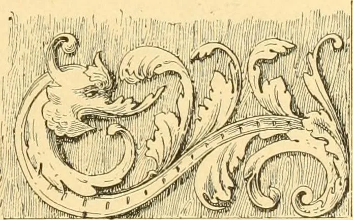 An illustration from Étude des ornements : première partie : dauphins-écailles-bucrânes-grecques-guirlandes-flots grecs, 1896, leaf 36