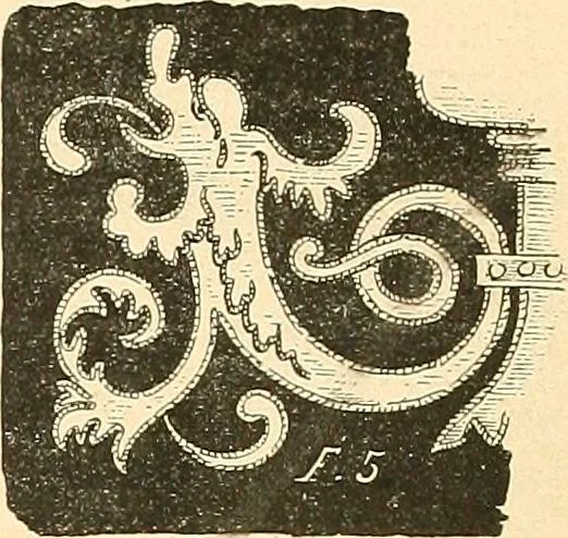 An illustration from Étude des ornements : première partie : dauphins-écailles-bucrânes-grecques-guirlandes-flots grecs, 1896, leaf 37