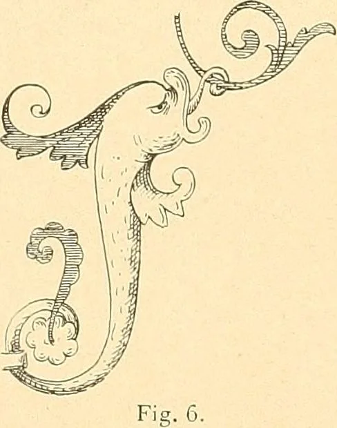 An illustration from Étude des ornements : première partie : dauphins-écailles-bucrânes-grecques-guirlandes-flots grecs, 1896, leaf 37