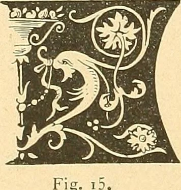 An illustration from Étude des ornements : première partie : dauphins-écailles-bucrânes-grecques-guirlandes-flots grecs, 1896, leaf 39