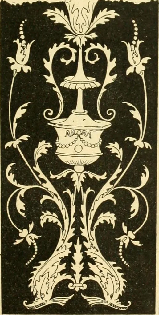 An illustration from Étude des ornements : première partie : dauphins-écailles-bucrânes-grecques-guirlandes-flots grecs, 1896, leaf 42