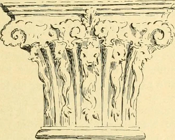 An illustration from Étude des ornements : première partie : dauphins-écailles-bucrânes-grecques-guirlandes-flots grecs, 1896, leaf 48