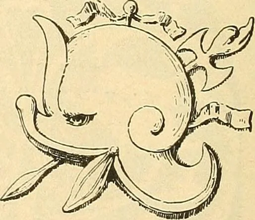 An illustration from Étude des ornements : première partie : dauphins-écailles-bucrânes-grecques-guirlandes-flots grecs, 1896, leaf 53