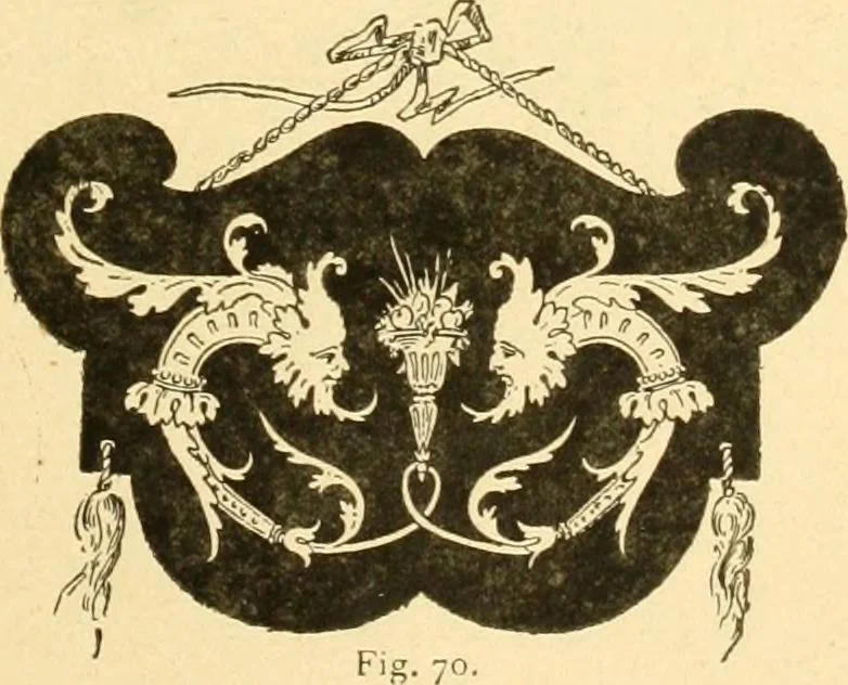 An illustration from Étude des ornements : première partie : dauphins-écailles-bucrânes-grecques-guirlandes-flots grecs, 1896, leaf 56