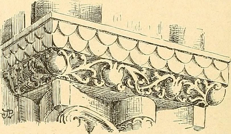 An illustration from Étude des ornements : première partie : dauphins-écailles-bucrânes-grecques-guirlandes-flots grecs, 1896, leaf 65