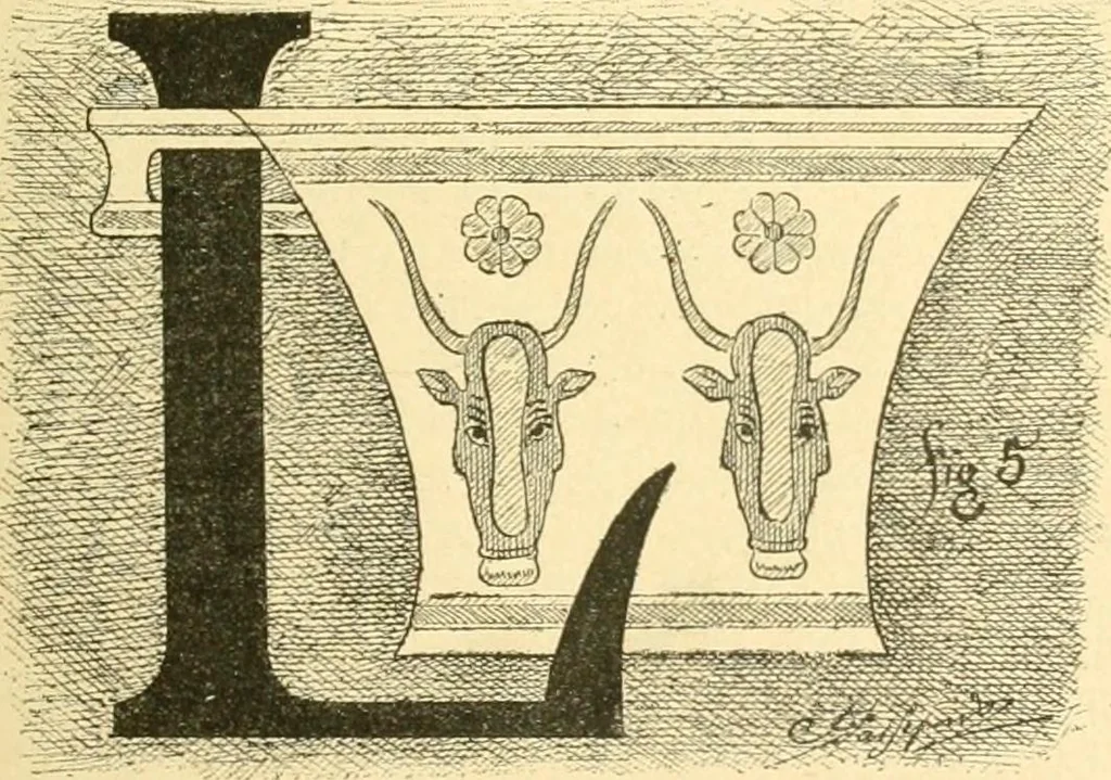 An illustration from Étude des ornements : première partie : dauphins-écailles-bucrânes-grecques-guirlandes-flots grecs, 1896, leaf 82
