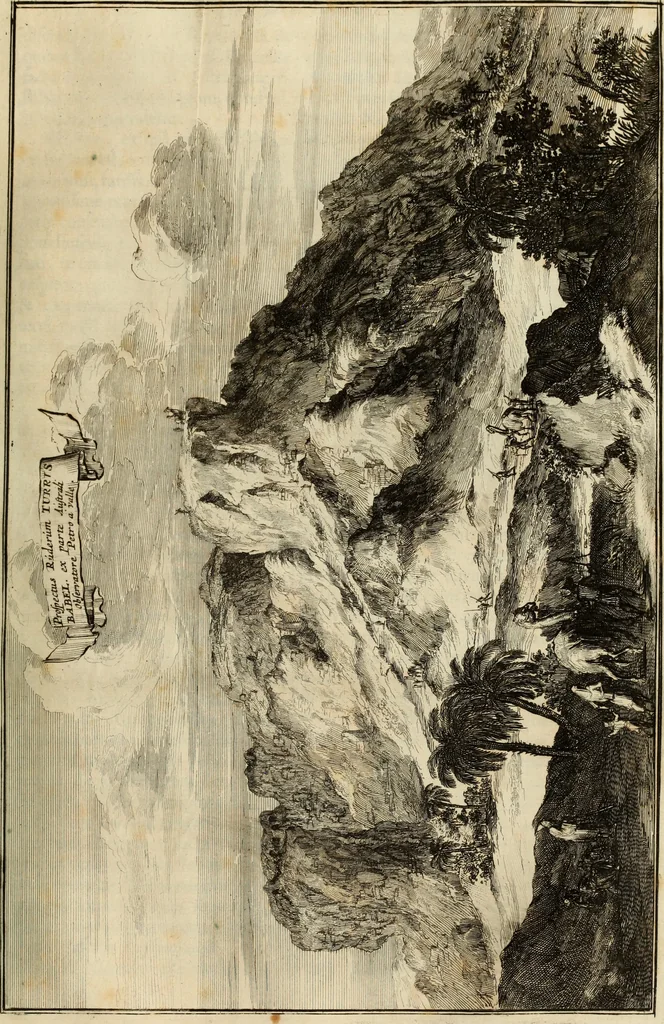An illustration from Turris Babel, sive Archontologia qua Primo Priscorum post diluvium hominum vita, mores rerumque gestarum magnitudo, Secundo Turris fabrica civitatumque extructio, consusio linguarum, inde gentium transmigrationis..., 1679, leaf 140