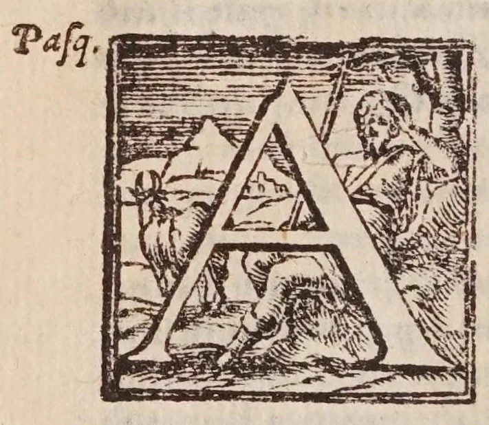 An illustration from [Tutte le opere del famosissimo Ruzante : di nuovo con somma diligenza rivedute, et corrette : et aggiuntovi un sonnetto et una canzone dell'istesso autore .., 1584, leaf 154