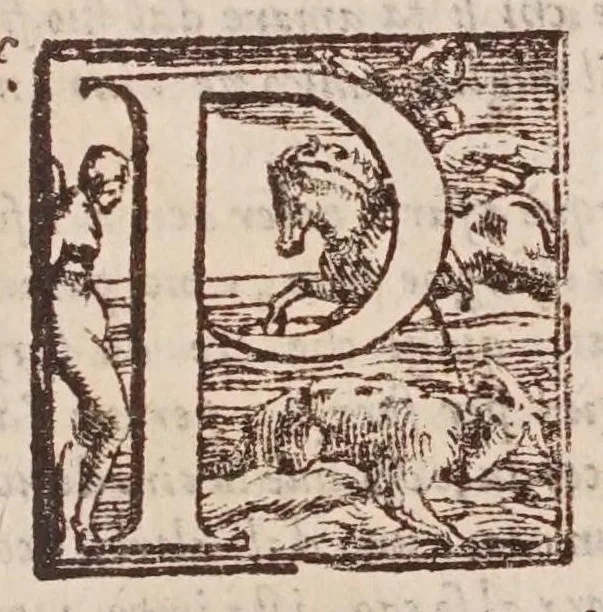 An illustration from [Tutte le opere del famosissimo Ruzante : di nuovo con somma diligenza rivedute, et corrette : et aggiuntovi un sonnetto et una canzone dell'istesso autore .., 1584, leaf 375