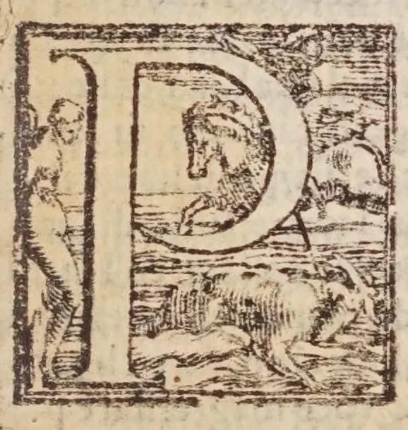 An illustration from [Tutte le opere del famosissimo Ruzante : di nuovo con somma diligenza rivedute, et corrette : et aggiuntovi un sonnetto et una canzone dell'istesso autore .., 1584, leaf 487