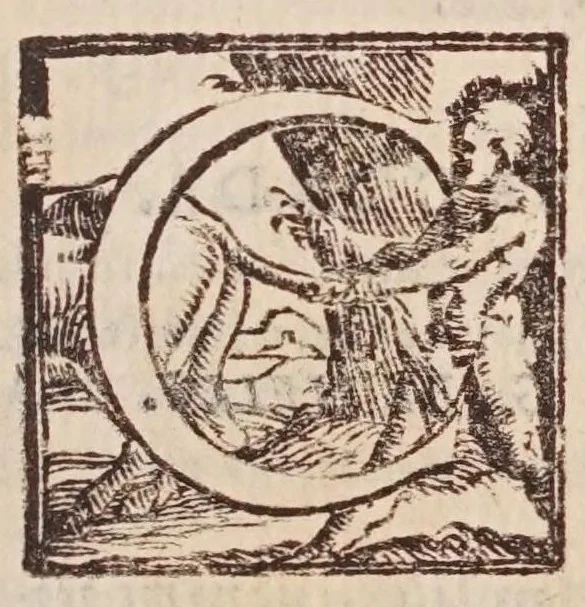 An illustration from [Tutte le opere del famosissimo Ruzante : di nuovo con somma diligenza rivedute, et corrette : et aggiuntovi un sonnetto et una canzone dell'istesso autore .., 1584, leaf 87