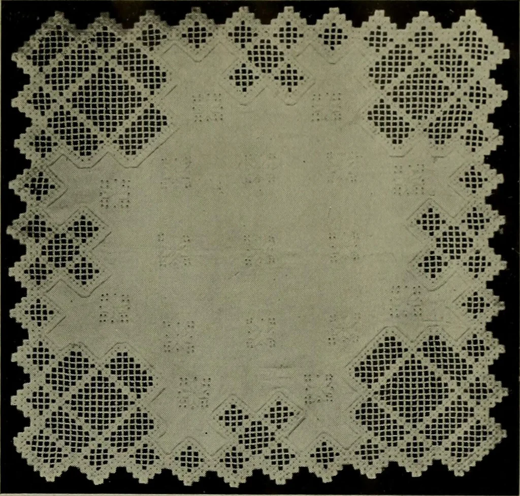 An illustration from The Twentieth century pattern book for Norwegian lace and embroidery, 1908, leaf 6