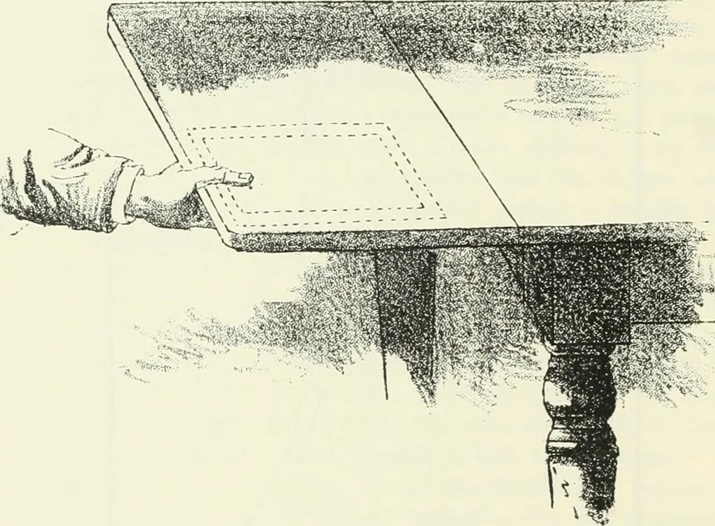 An illustration from 'Twixt two worlds : a narrative of the life and work of William Eglinton, 1886, leaf 127