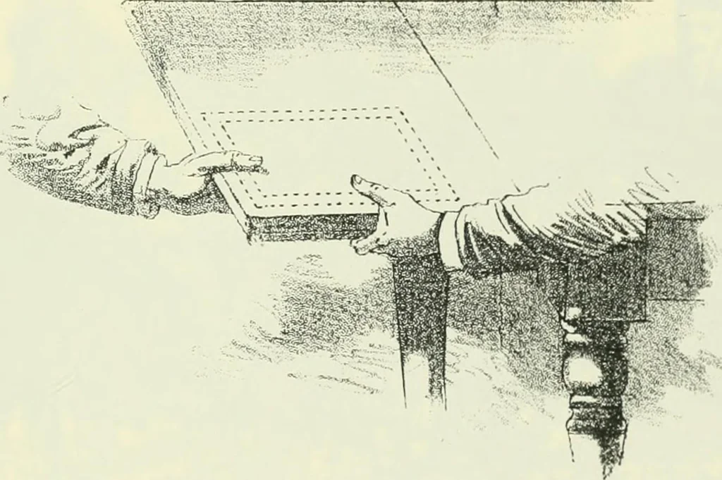 An illustration from 'Twixt two worlds : a narrative of the life and work of William Eglinton, 1886, leaf 128