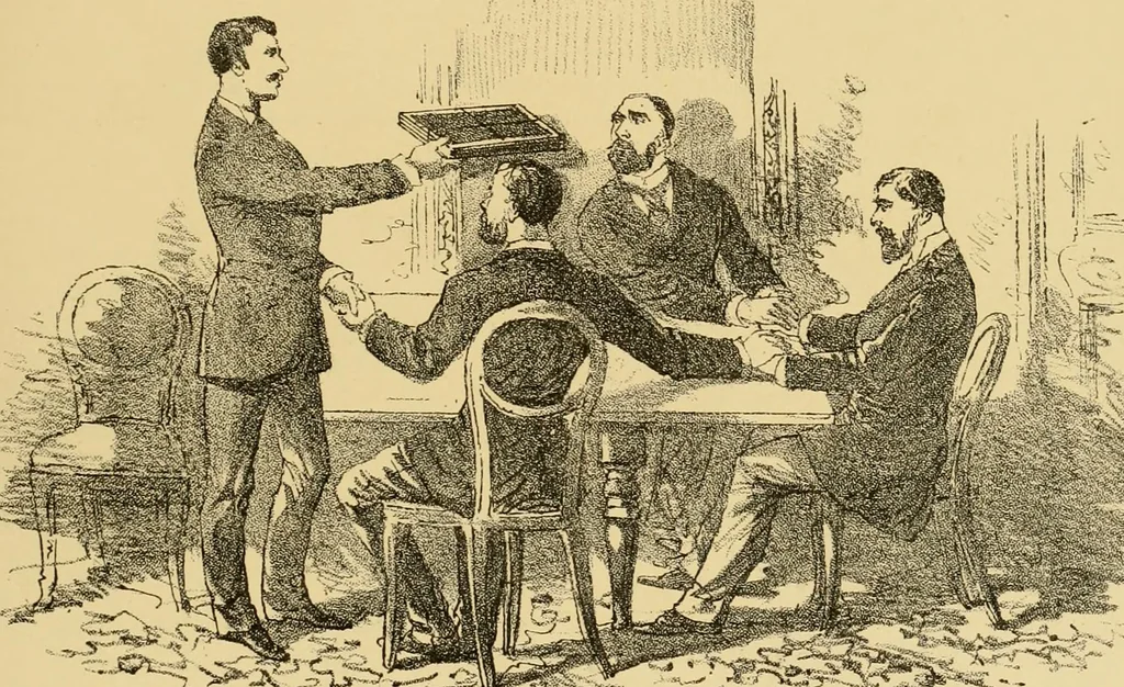 An illustration from 'Twixt two worlds : a narrative of the life and work of William Eglinton, 1886, leaf 124