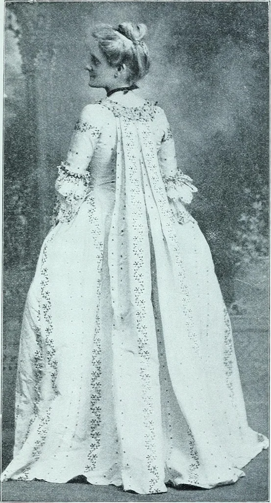 An illustration from Two centuries of costume in America, MDCXX-MDCCCXX, 1903, leaf 142