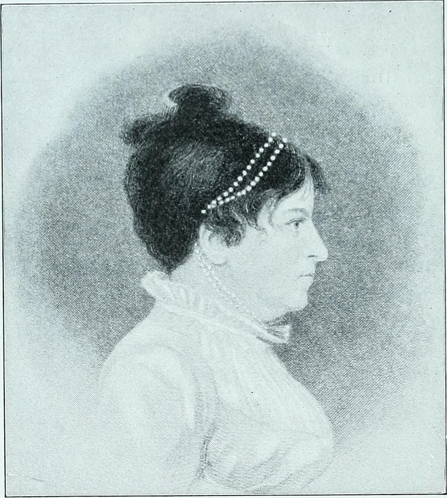 An illustration from Two centuries of costume in America, MDCXX-MDCCCXX, 1903, leaf 217