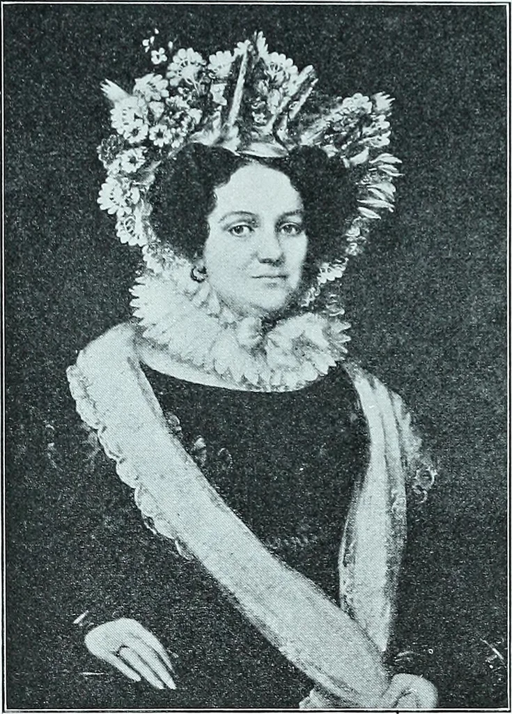 An illustration from Two centuries of costume in America, MDCXX-MDCCCXX, 1903, leaf 257