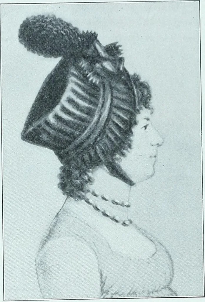 An illustration from Two centuries of costume in America, MDCXX-MDCCCXX, 1903, leaf 283