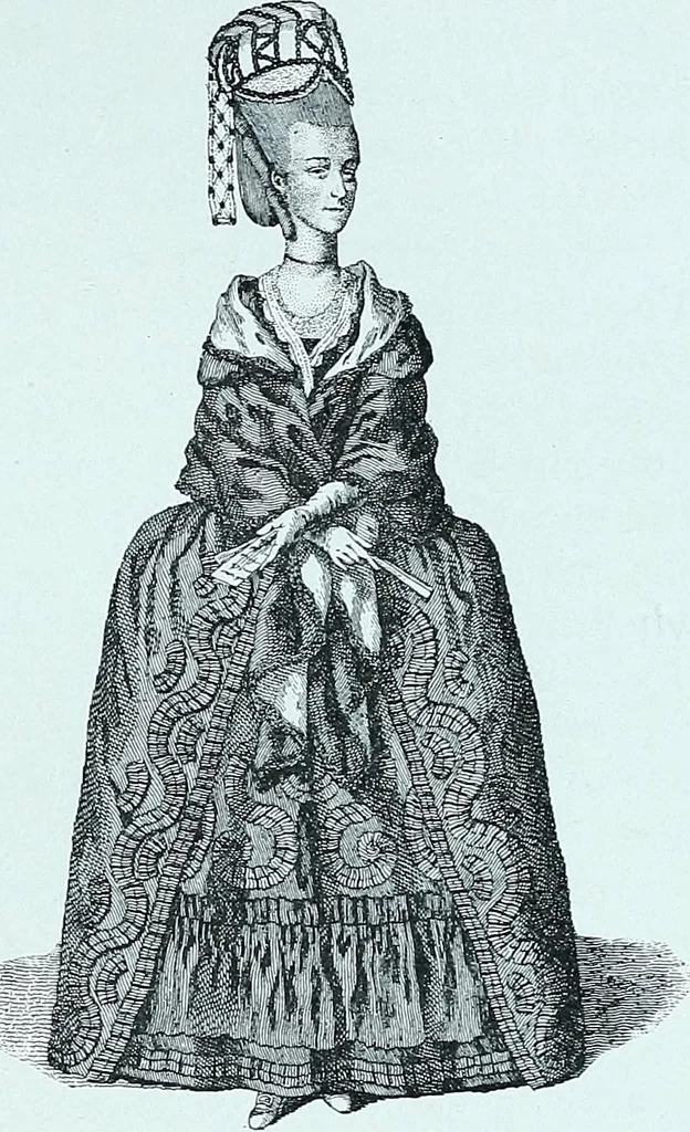 An illustration from Two centuries of costume in America, MDCXX-MDCCCXX, 1903, leaf 390