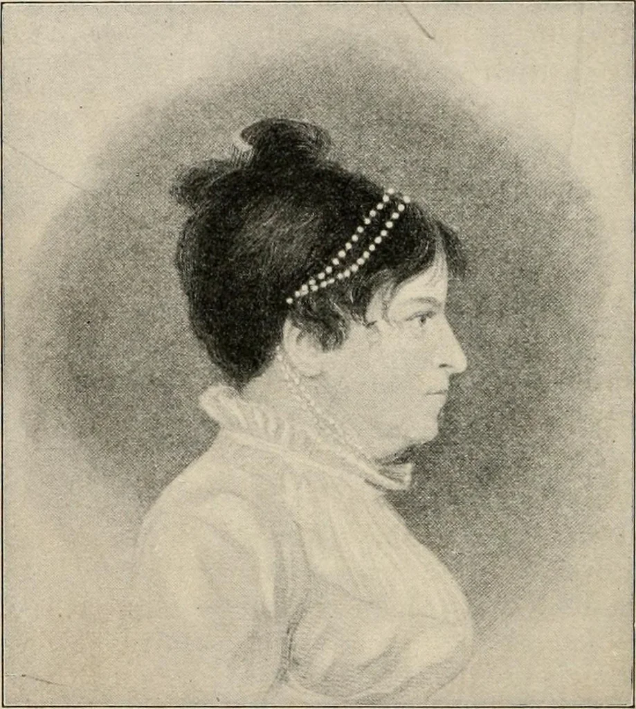 An illustration from Two centuries of costume in America, MDCXX-MDCCCXX, 1903, leaf 219