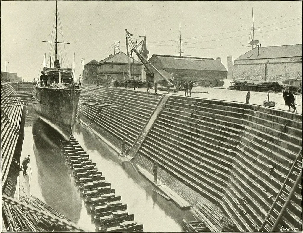An illustration from Two centuries of shipbuilding by the Scotts at Greenock. Partly reprinted from "Engineering", 1920, leaf 324
