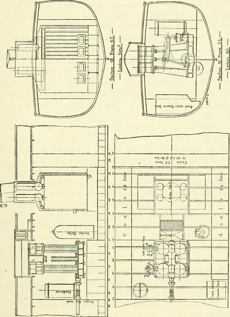 An illustration from Two centuries of shipbuilding by the Scotts at Greenock. Partly reprinted from "Engineering", 1920, leaf 82