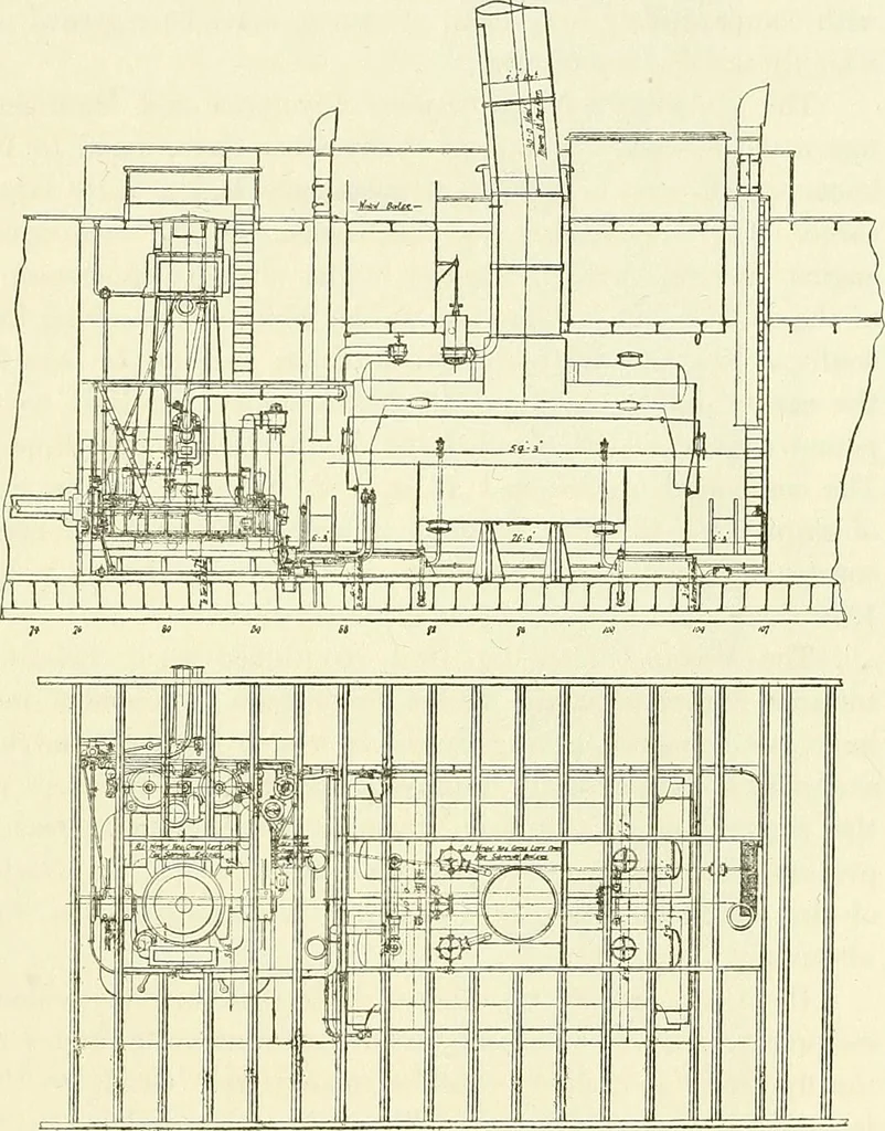 An illustration from Two centuries of shipbuilding by the Scotts at Greenock. Partly reprinted from "Engineering", 1920, leaf 88