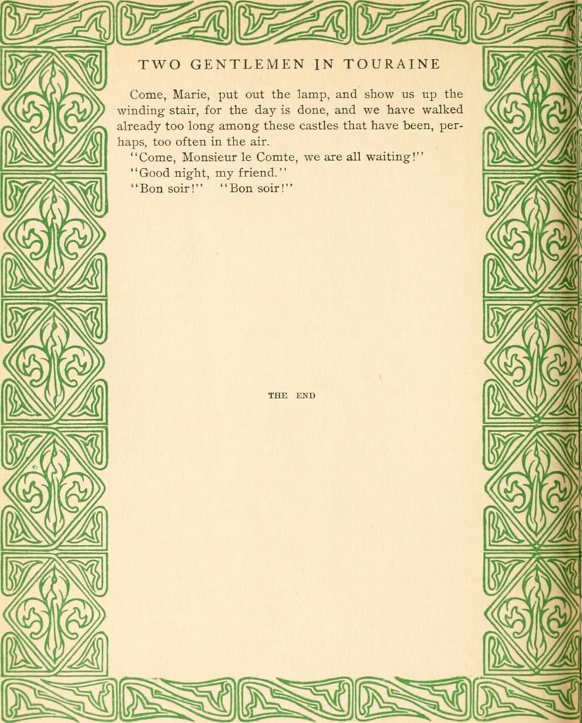 An illustration from Two gentlemen in Touraine, 1899, leaf 403